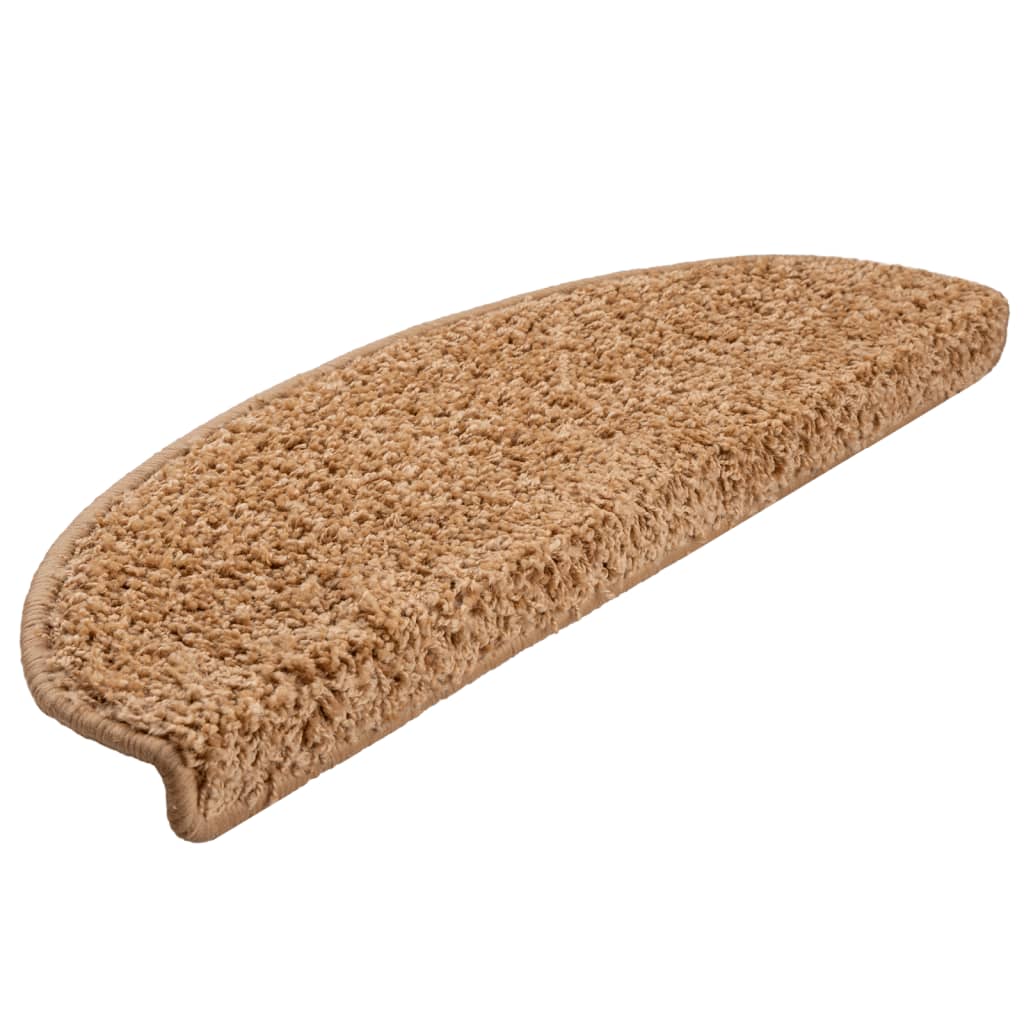 vidaXL Covorașe pentru trepte scară, 15 buc., bej, 65x21x4 cm
