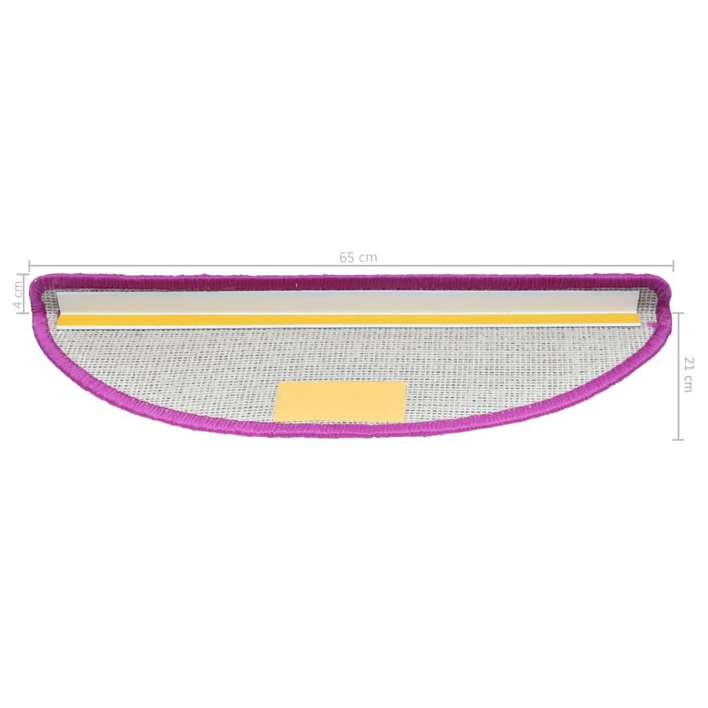 vidaXL Covorașe pentru trepte scară, 15 buc., violet, 65 x 21 x 4 cm