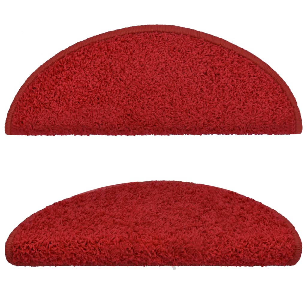 vidaXL Covorașe pentru trepte scară, 15 buc., roșu, 65x21x4 cm