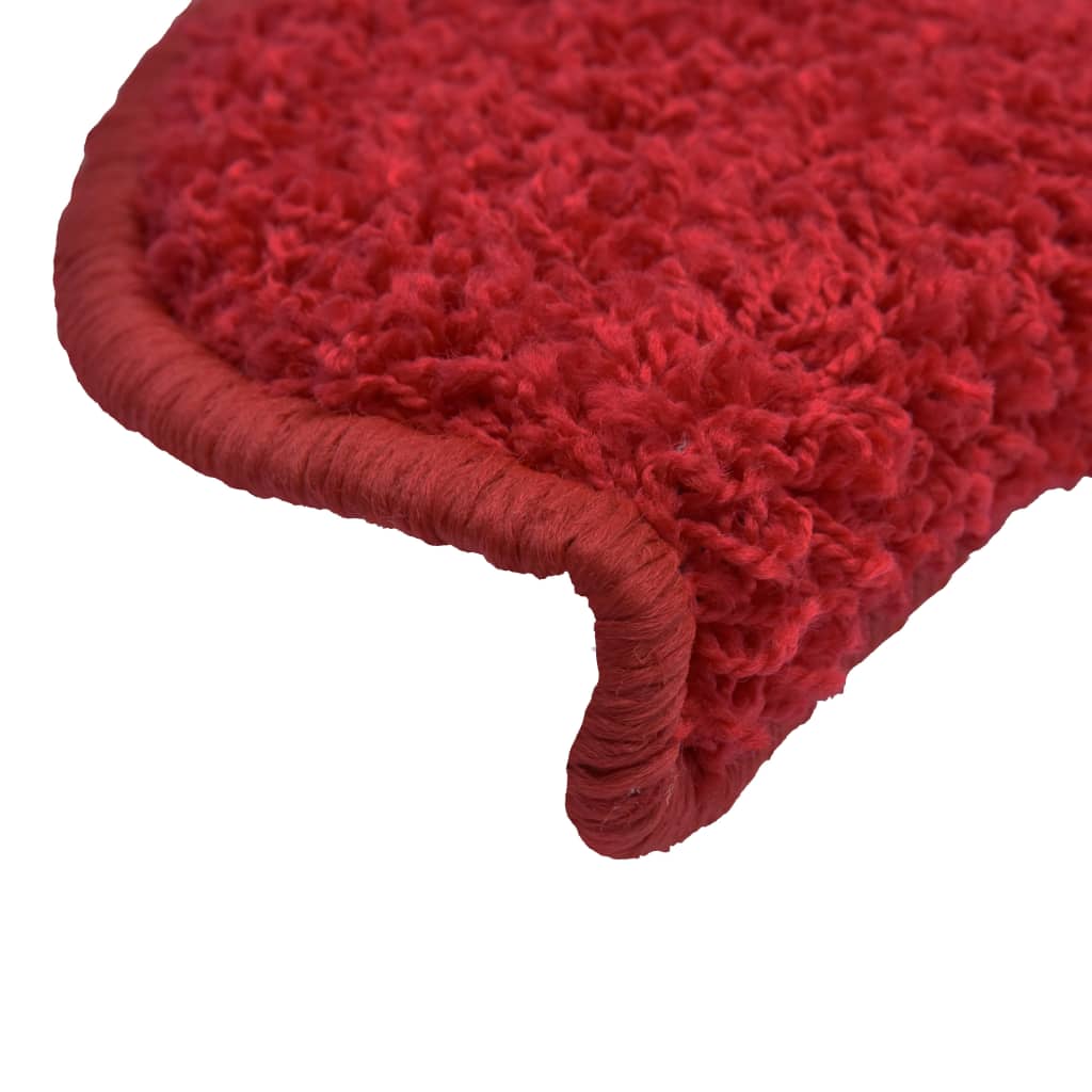 vidaXL Covorașe pentru trepte scară, 15 buc., roșu, 65x21x4 cm