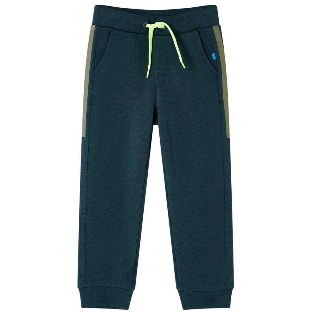 Pantaloni de trening pentru copii cu cordon verde mușchi 116 Pantaloni de trening pentru copii cu cordon verde mușchi 116