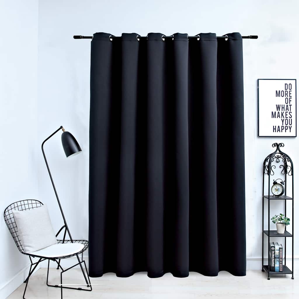 vidaXL Draperie opacă cu inele metalice, negru, 290 x 245 cm vidaXL Draperie opacă cu inele metalice, negru, 290 x 245 cm