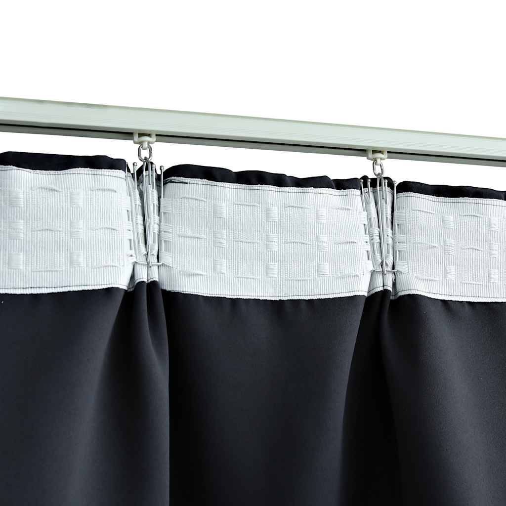 vidaXL Draperii opace cu cârlige, 2 buc., antracit, 140 x 175 cm vidaXL Draperii opace cu cârlige, 2 buc., antracit, 140 x 175 cm