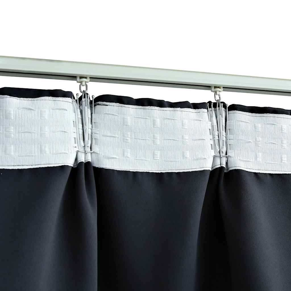 vidaXL Draperie opacă, antracit, 290 x 245 cm, cu cârlige vidaXL Draperie opacă, antracit, 290 x 245 cm, cu cârlige
