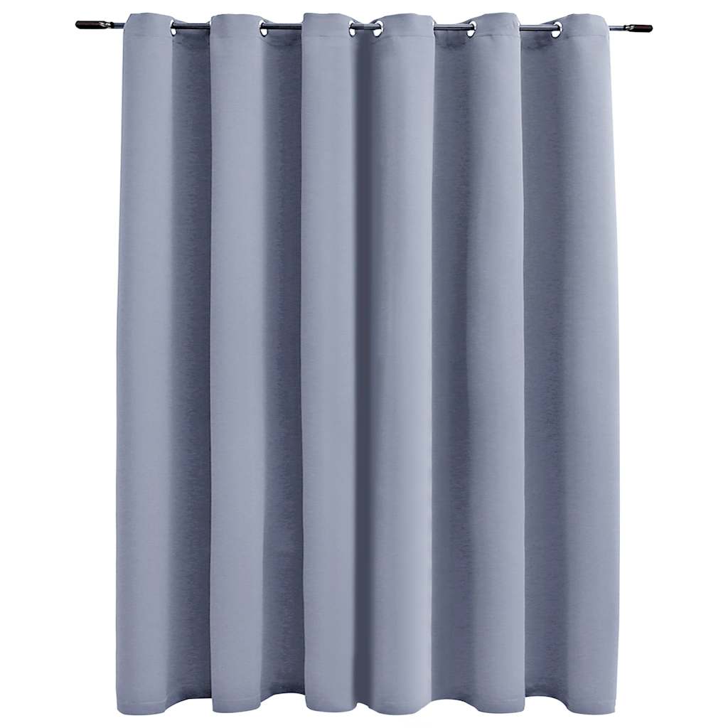 vidaXL Draperie opacă cu inele metalice, gri, 290 x 245 cm vidaXL Draperie opacă cu inele metalice, gri, 290 x 245 cm