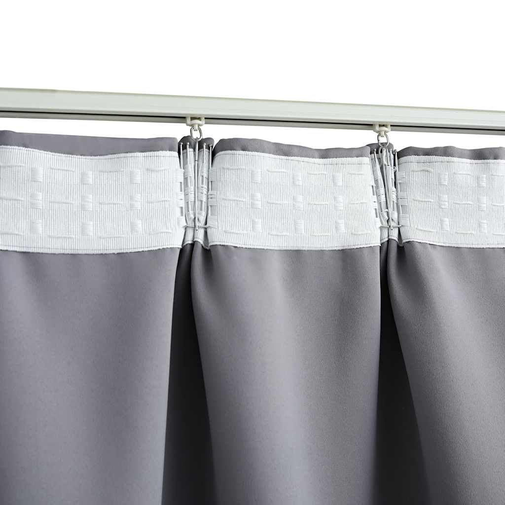 vidaXL Draperie opacă, gri, 290 x 245 cm, cu cârlige