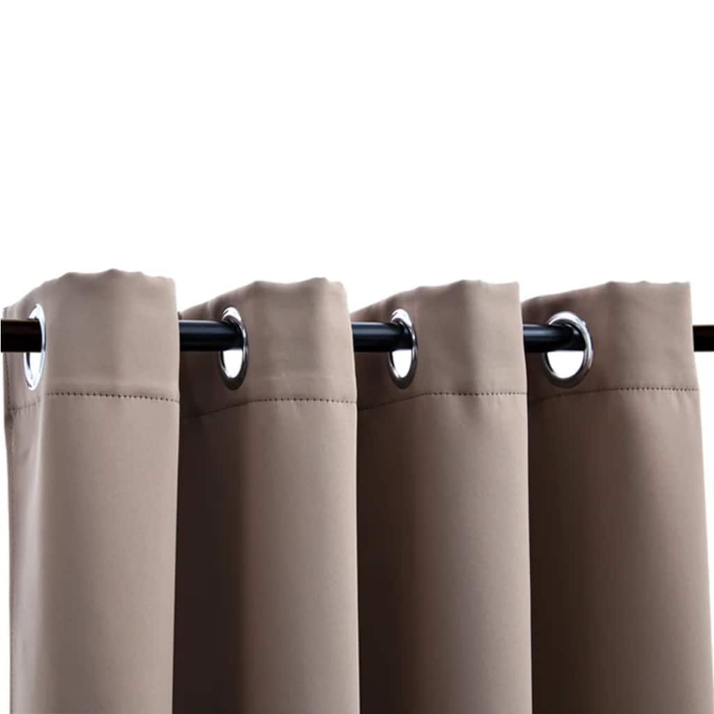 vidaXL Draperie opacă cu inele metalice, gri taupe, 290 x 245 cm vidaXL Draperie opacă cu inele metalice, gri taupe, 290 x 245 cm