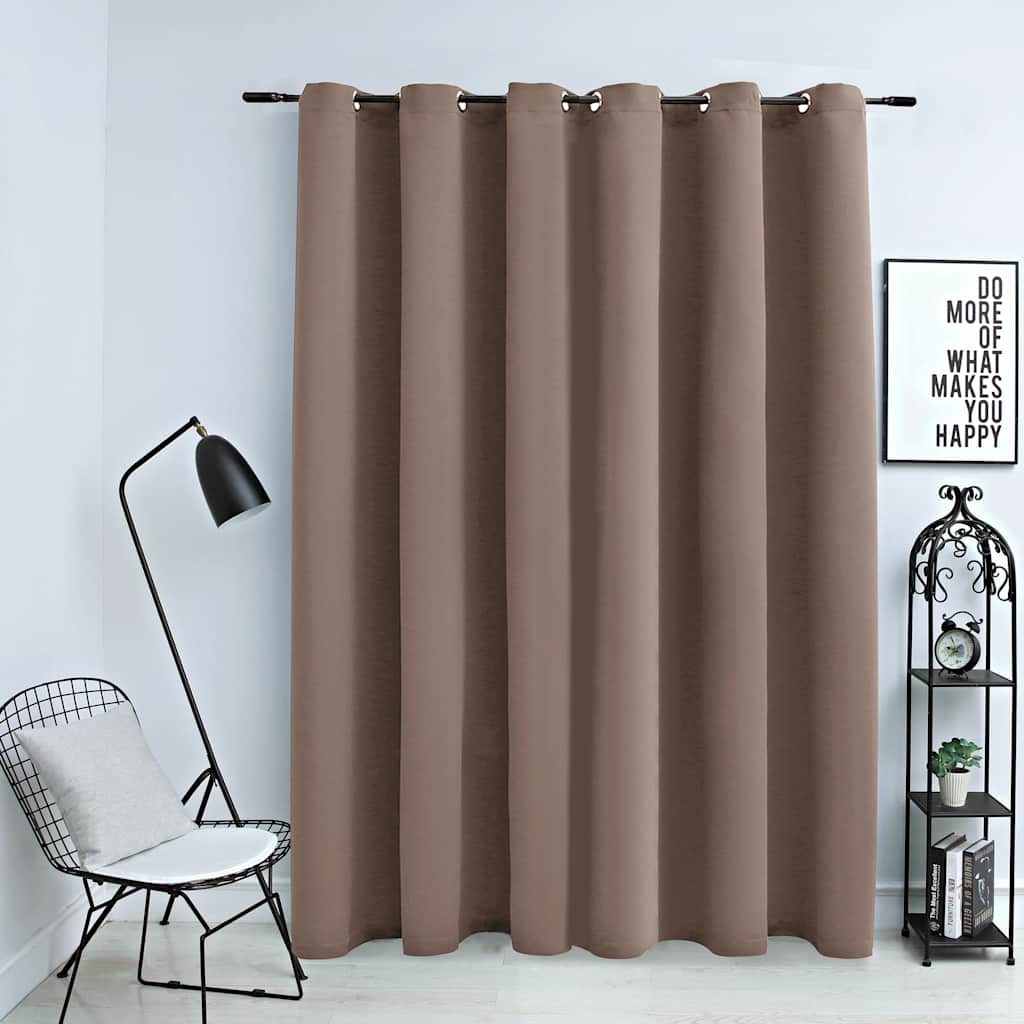 vidaXL Draperie opacă cu inele metalice, gri taupe, 290 x 245 cm vidaXL Draperie opacă cu inele metalice, gri taupe, 290 x 245 cm