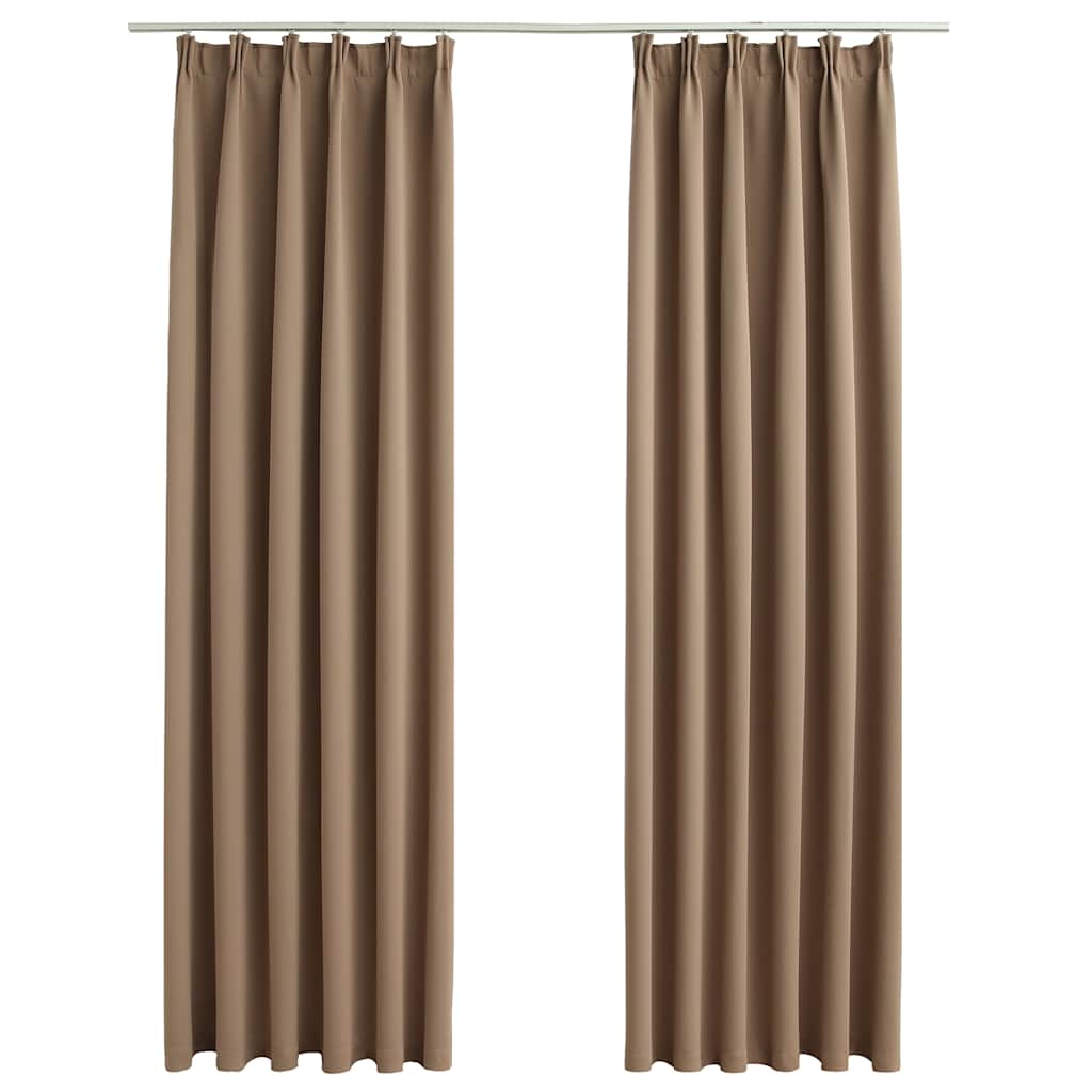 vidaXL Draperii opace cu cârlige, 2 buc., gri taupe, 140 x 175 cm vidaXL Draperii opace cu cârlige, 2 buc., gri taupe, 140 x 175 cm