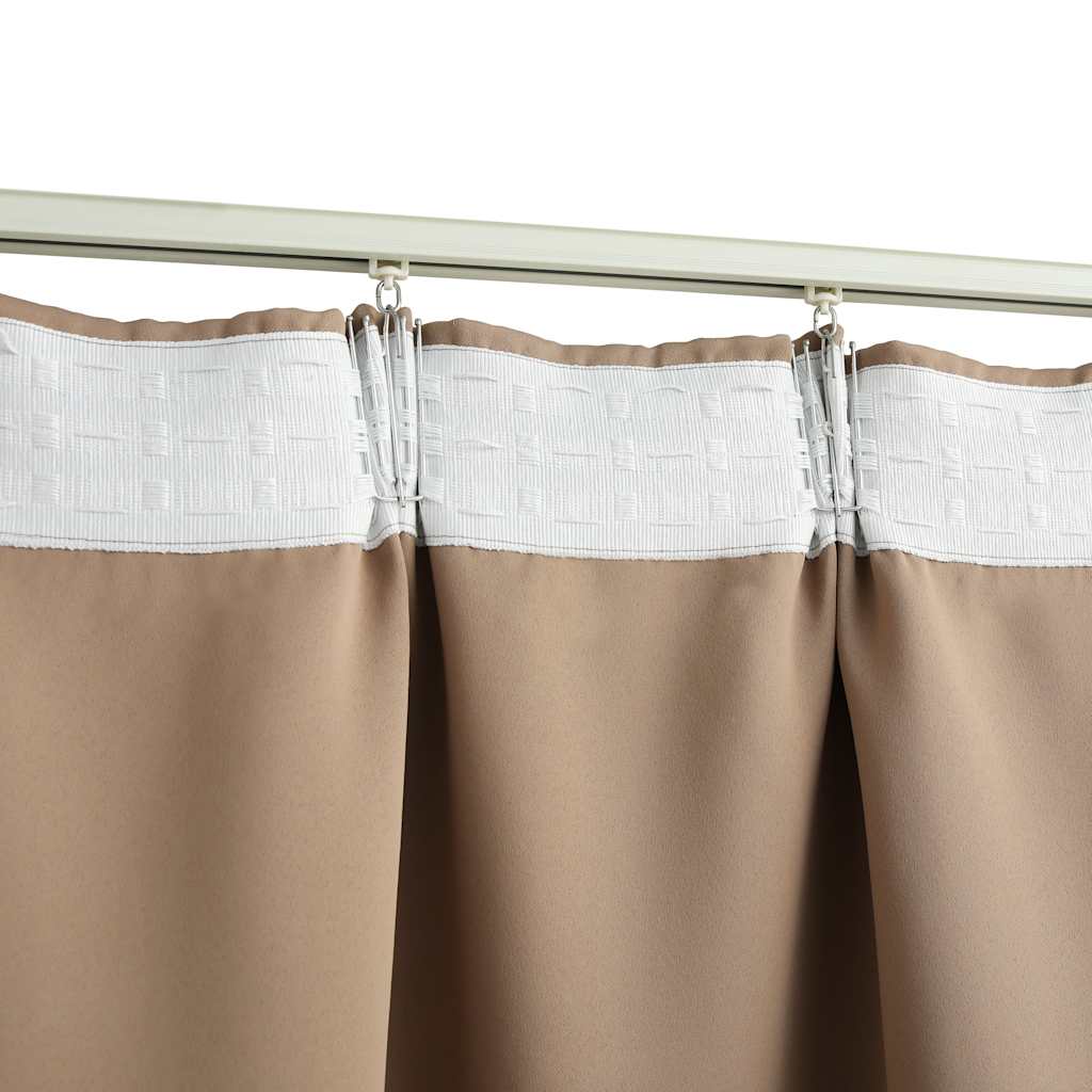 vidaXL Draperii opace cu cârlige, 2 buc., gri taupe, 140 x 175 cm vidaXL Draperii opace cu cârlige, 2 buc., gri taupe, 140 x 175 cm