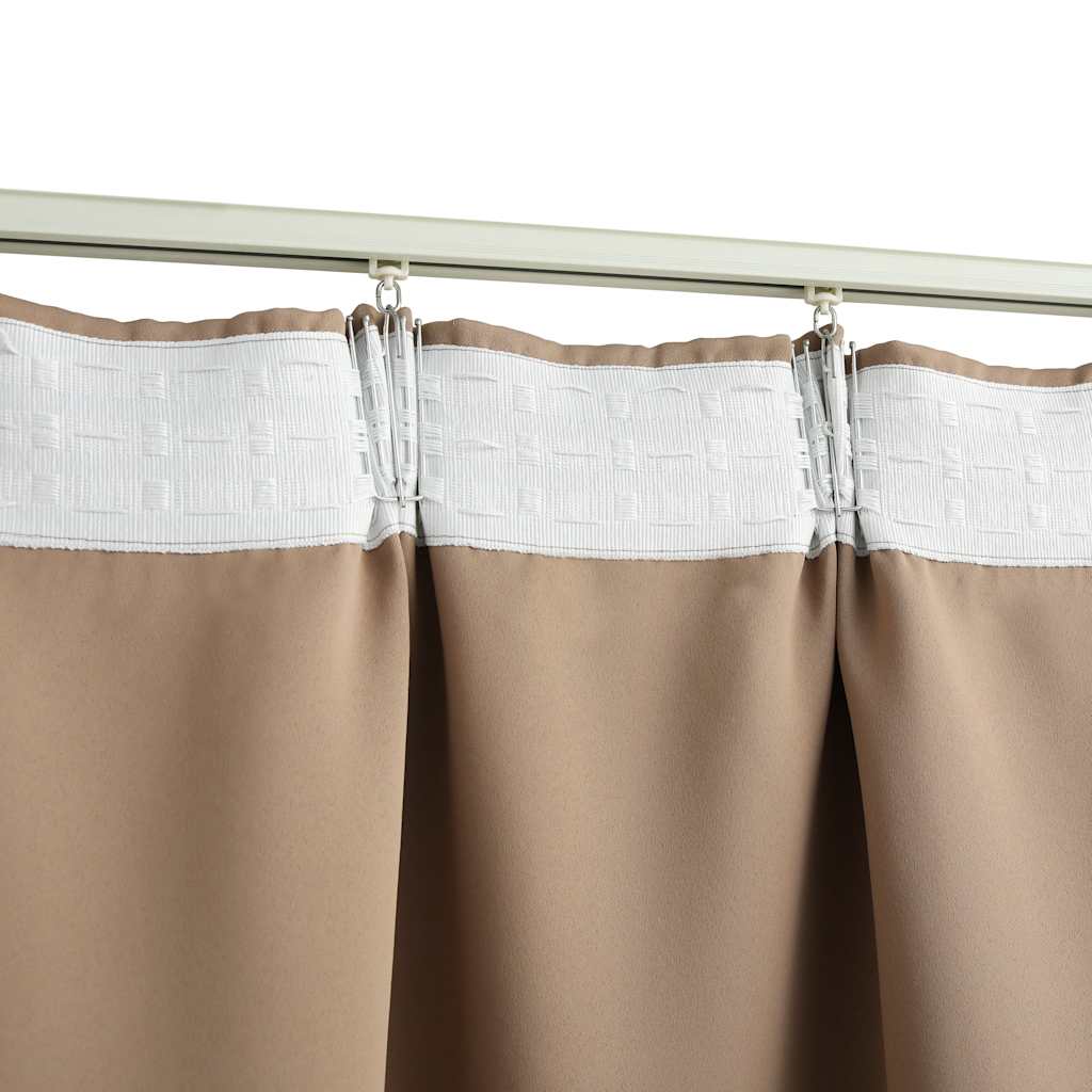 vidaXL Draperii opace, 2 buc., gri taupe, 140 x 245 cm, cu cârlige vidaXL Draperii opace, 2 buc., gri taupe, 140 x 245 cm, cu cârlige