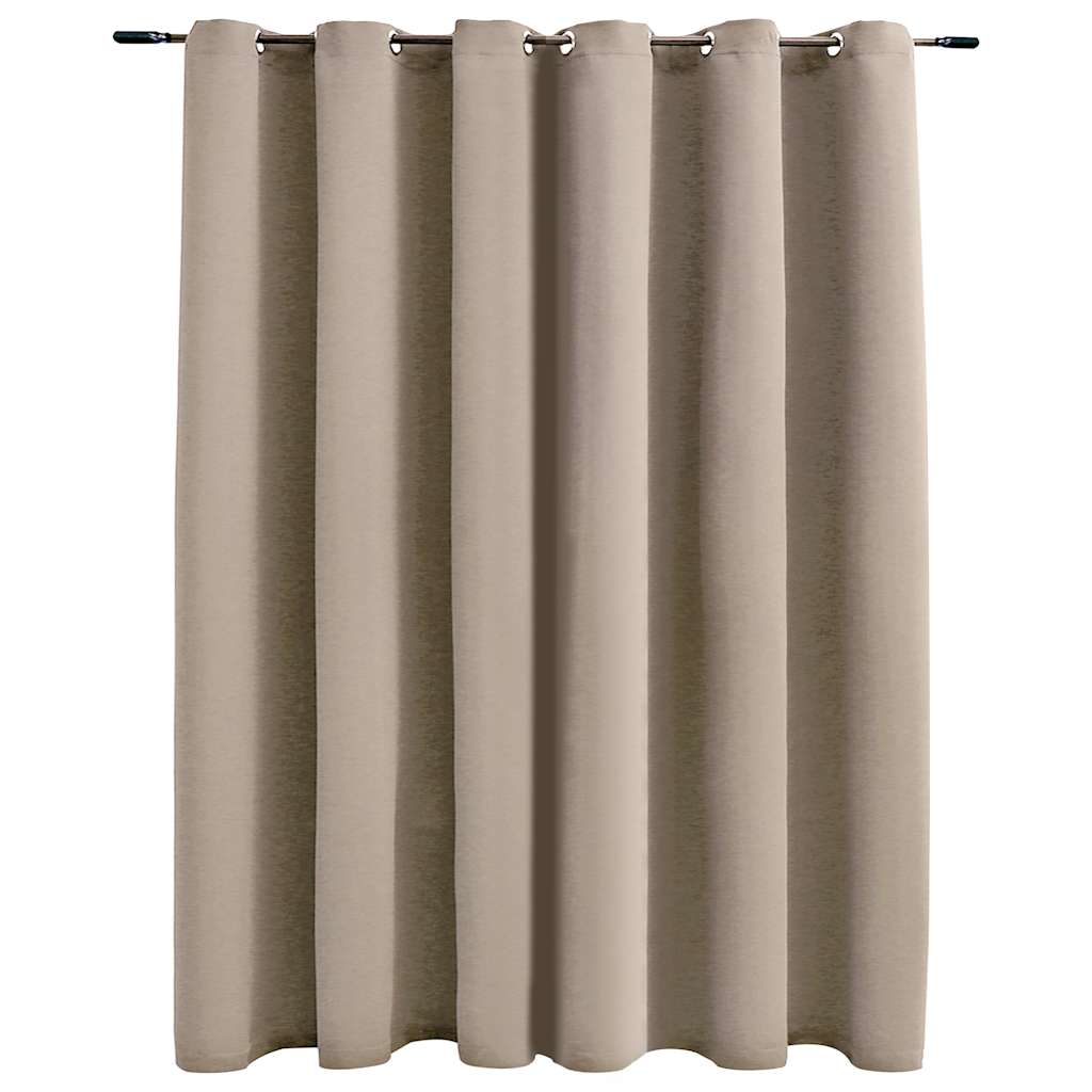 vidaXL Draperie opacă cu inele metalice, bej, 290 x 245 cm vidaXL Draperie opacă cu inele metalice, bej, 290 x 245 cm