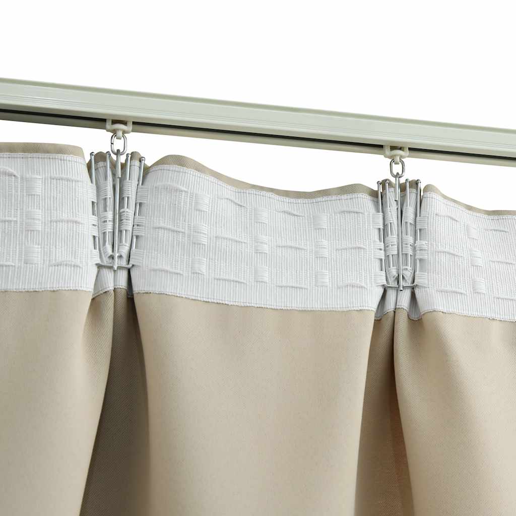 vidaXL Draperii opace cu cârlige, 2 buc., bej, 140 x 225 cm vidaXL Draperii opace cu cârlige, 2 buc., bej, 140 x 225 cm