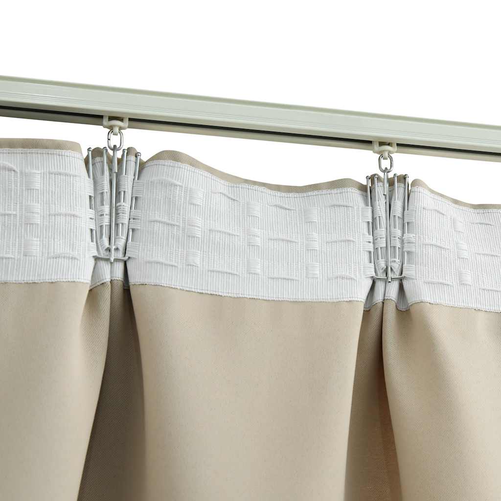 vidaXL Draperii opace cu cârlige, 2 buc., bej, 140 x 245 cm