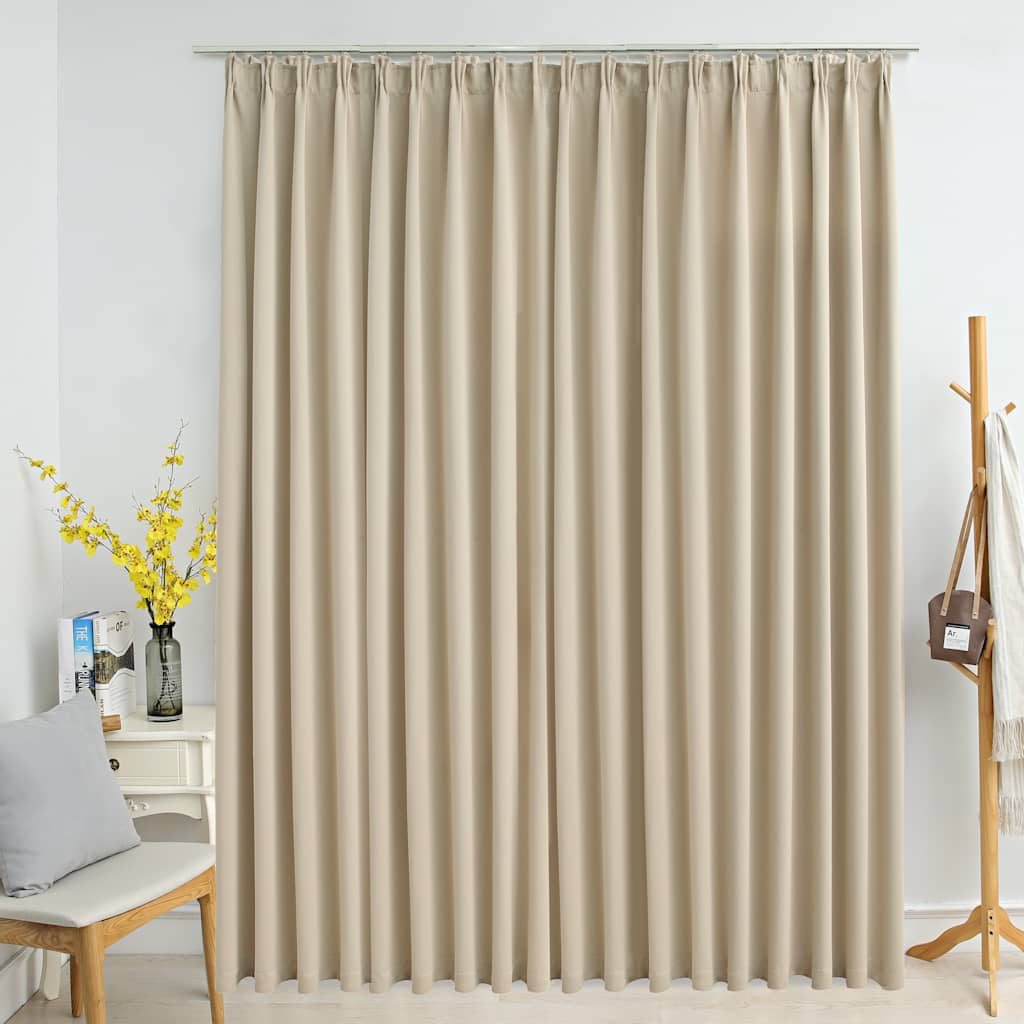 vidaXL Draperie opacă, bej, 290 x 245 cm, cu cârlige vidaXL Draperie opacă, bej, 290 x 245 cm, cu cârlige