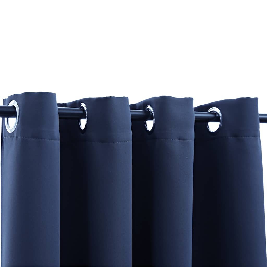 vidaXL Draperie opacă cu inele metalice, albastru, 290 x 245 cm vidaXL Draperie opacă cu inele metalice, albastru, 290 x 245 cm