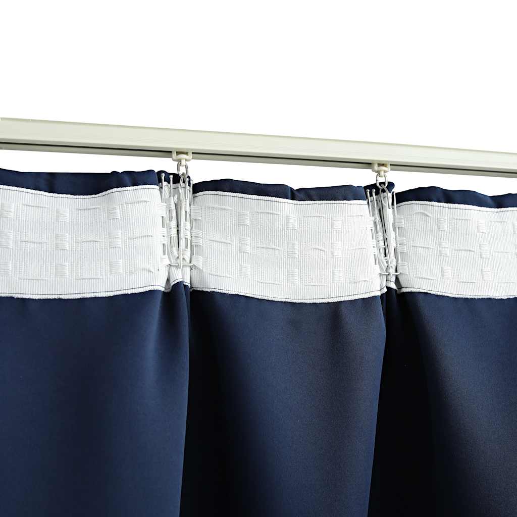 vidaXL Draperii opace cu cârlige, 2 buc., albastru, 140 x 245 cm vidaXL Draperii opace cu cârlige, 2 buc., albastru, 140 x 245 cm