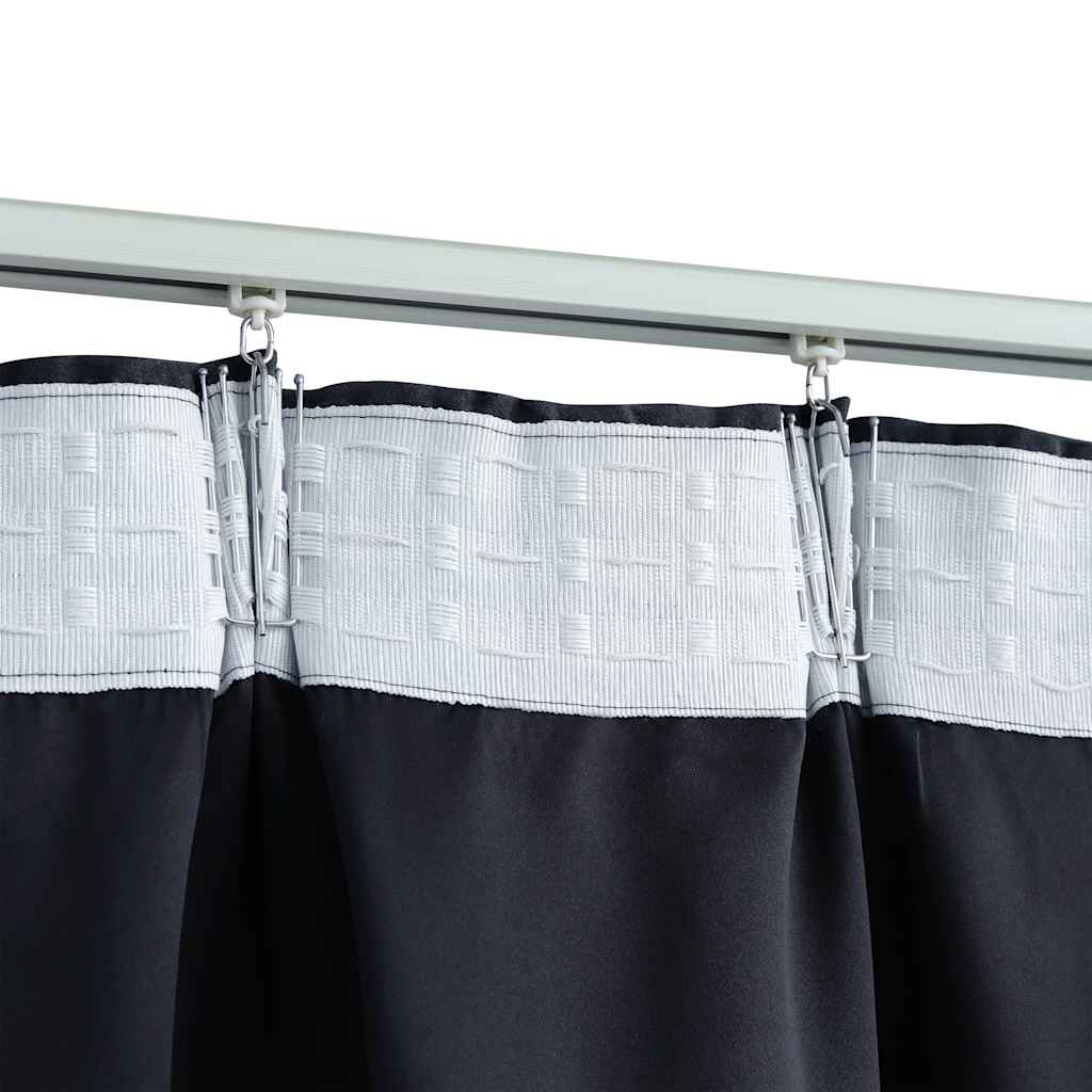 vidaXL Draperii opace cu cârlige, 2 buc., antracit, 140 x 225 cm vidaXL Draperii opace cu cârlige, 2 buc., antracit, 140 x 225 cm