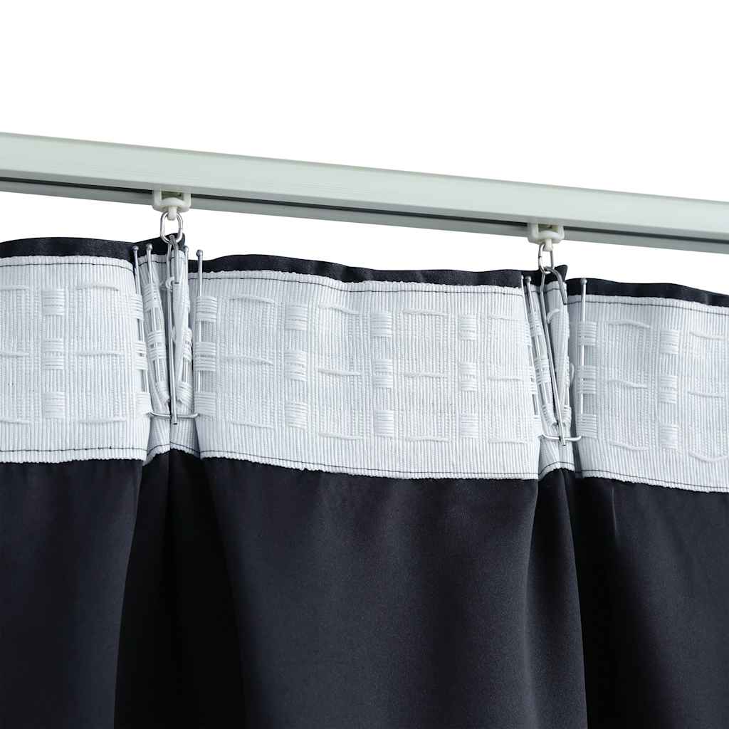 vidaXL Draperii opace cu cârlige, 2 buc., antracit, 140 x 245 cm vidaXL Draperii opace cu cârlige, 2 buc., antracit, 140 x 245 cm