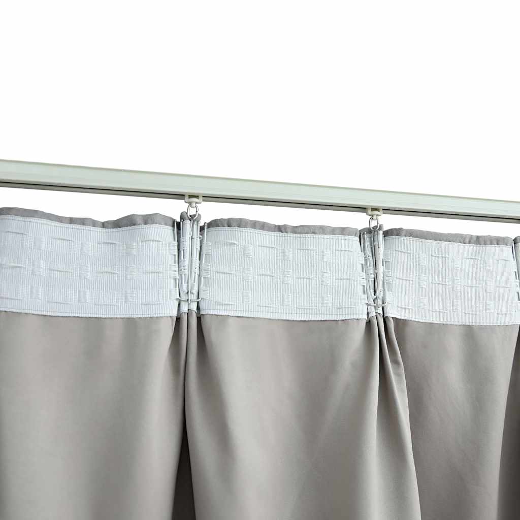 vidaXL Draperii opace cu cârlige, 2 buc., gri, 140 x 225 cm vidaXL Draperii opace cu cârlige, 2 buc., gri, 140 x 225 cm