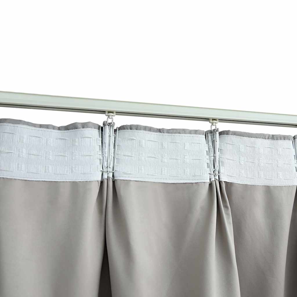 vidaXL Draperii opace cu cârlige, 2 buc., gri, 140 x 245 cm