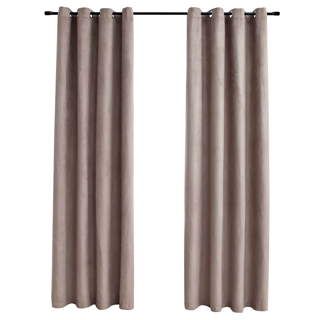 vidaXL Draperii opace cu inele metalice, 2 buc., gri taupe, 140x245 cm vidaXL Draperii opace cu inele metalice, 2 buc., gri taupe, 140x245 cm