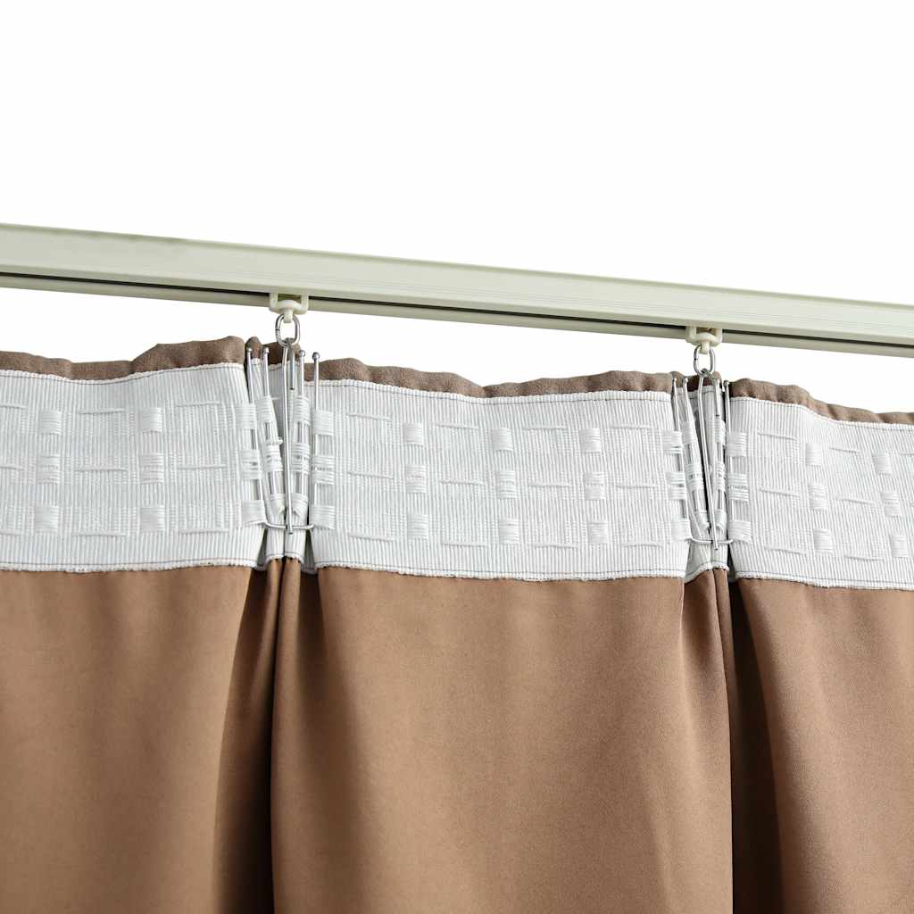 vidaXL Draperii opace cu cârlige, 2 buc., gri taupe, 140 x 175 cm vidaXL Draperii opace cu cârlige, 2 buc., gri taupe, 140 x 175 cm