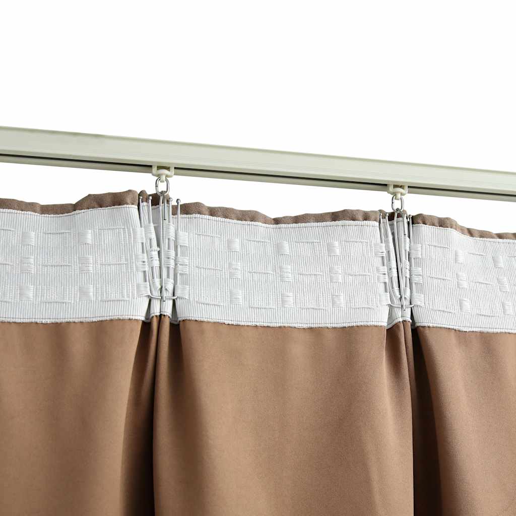 vidaXL Draperii opace cu cârlige, 2 buc., gri taupe, 140 x 245 cm vidaXL Draperii opace cu cârlige, 2 buc., gri taupe, 140 x 245 cm