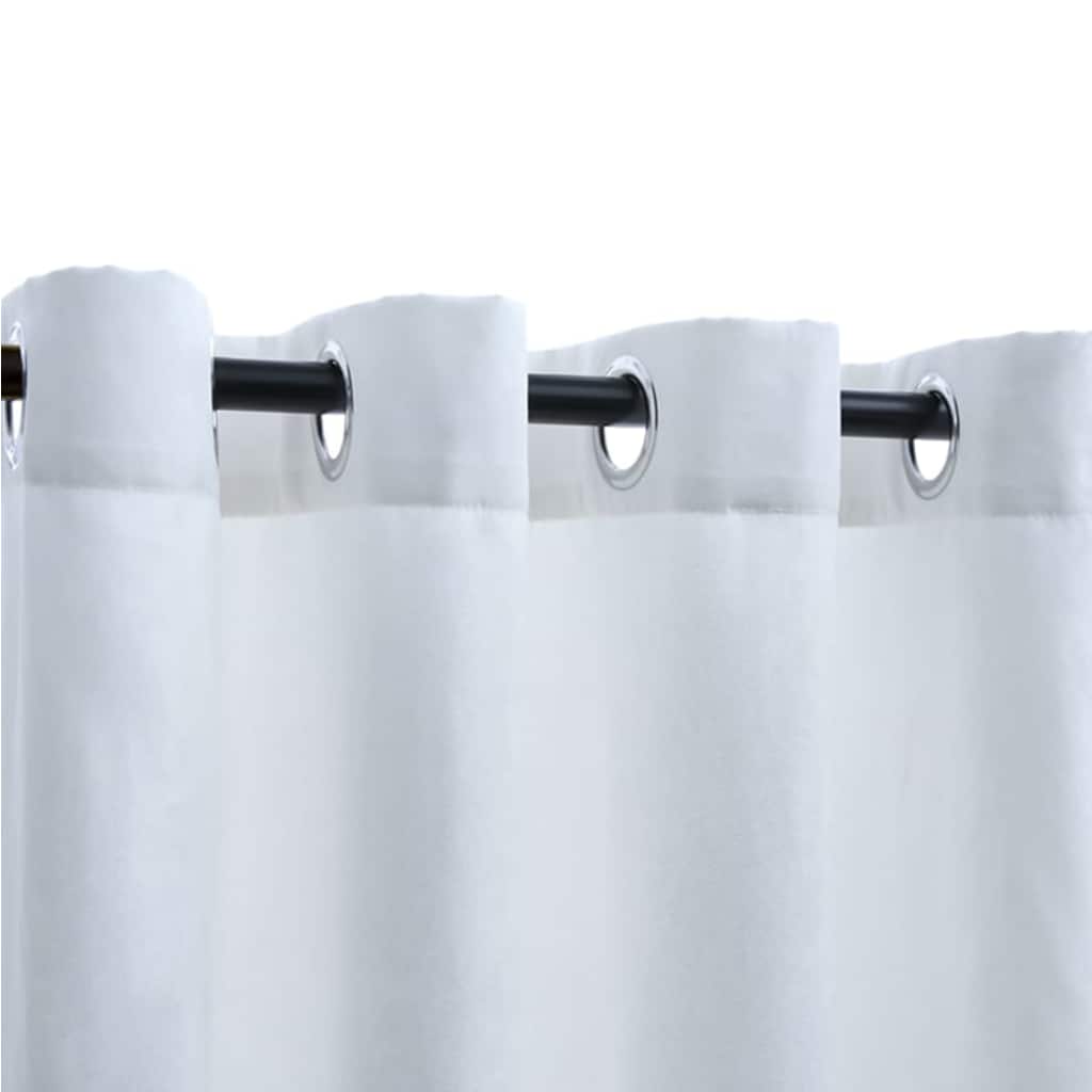 vidaXL Draperii opace cu inele metalice 2 buc. alb-ivoriu 140x225 cm vidaXL Draperii opace cu inele metalice 2 buc. alb-ivoriu 140x225 cm