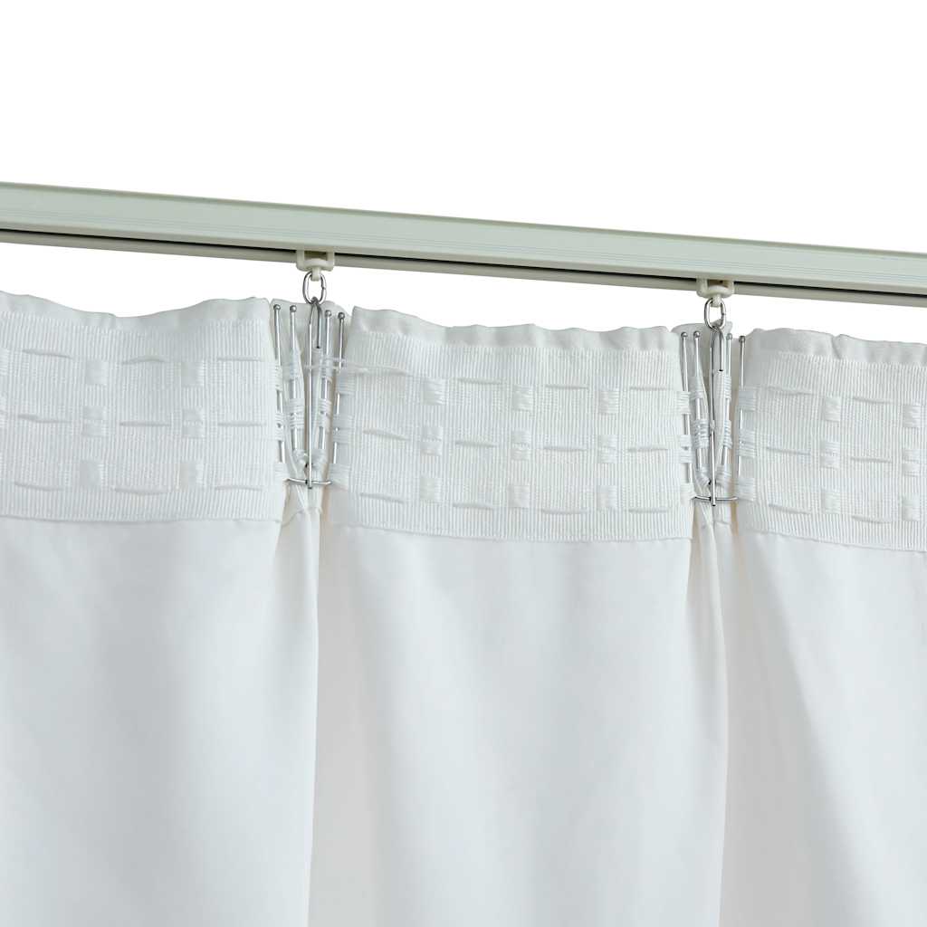 vidaXL Draperii opace cu cârlige, 2 buc., alb ivoriu, 140 x 175 cm vidaXL Draperii opace cu cârlige, 2 buc., alb ivoriu, 140 x 175 cm