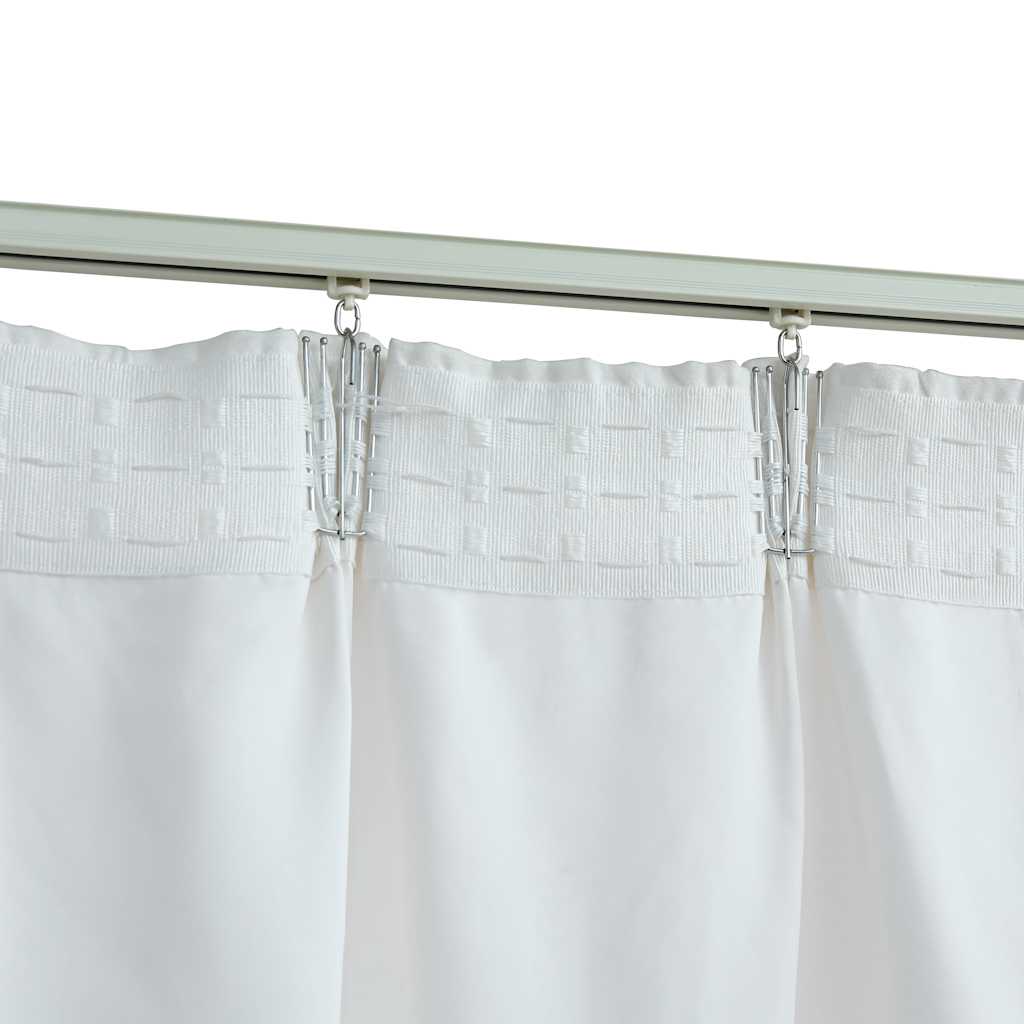vidaXL Draperii opace cu cârlige, 2 buc., alb ivoriu, 140 x 225 cm vidaXL Draperii opace cu cârlige, 2 buc., alb ivoriu, 140 x 225 cm