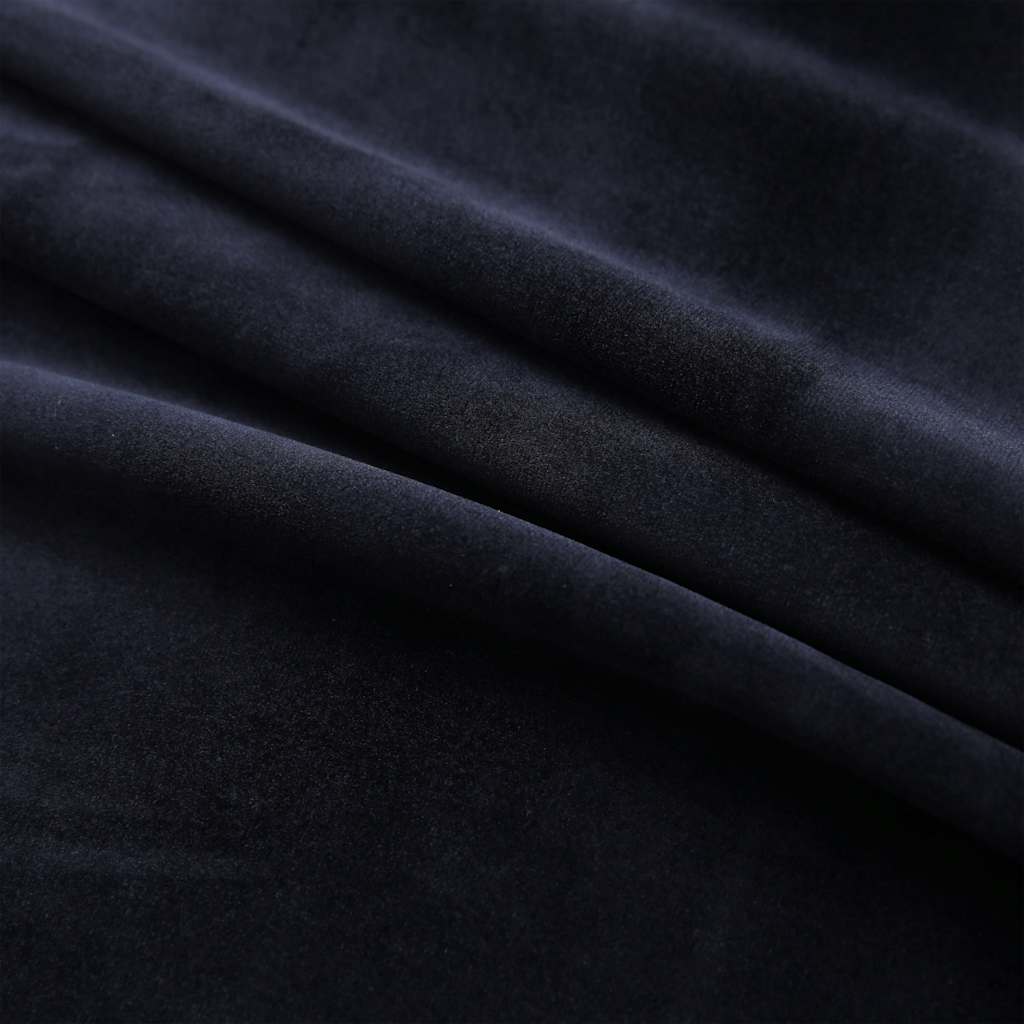 vidaXL Draperii opace cu inele, 2 buc., negru, 140 x 175 cm, catifea vidaXL Draperii opace cu inele, 2 buc., negru, 140 x 175 cm, catifea