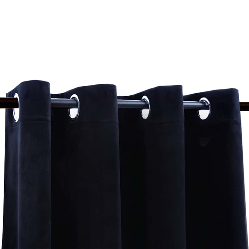 vidaXL Draperie opacă cu inele metalice, negru, 290 x 245 cm, catifea vidaXL Draperie opacă cu inele metalice, negru, 290 x 245 cm, catifea