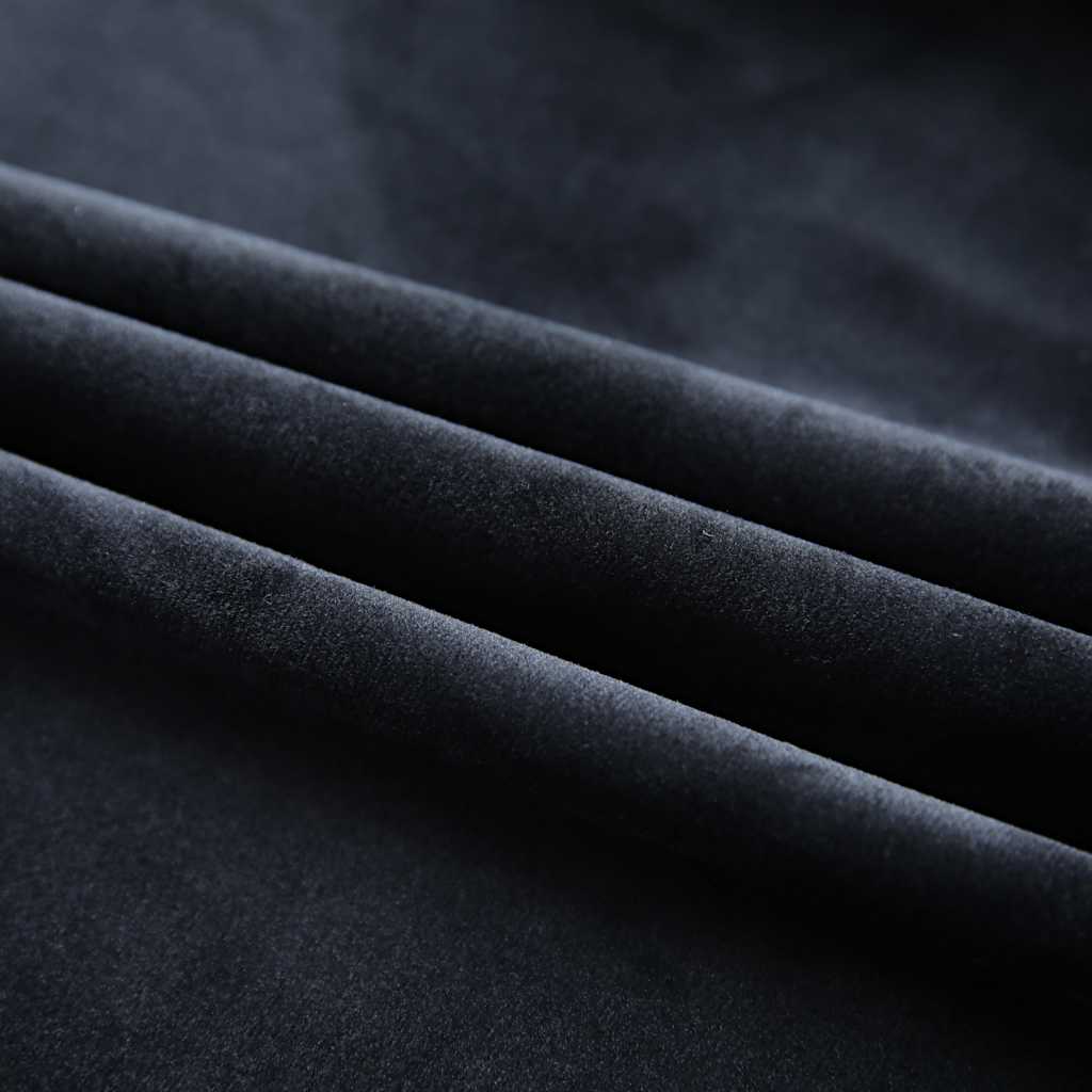 vidaXL Draperii opace cu cârlige, 2 buc., negru, 140x245 cm, catifea