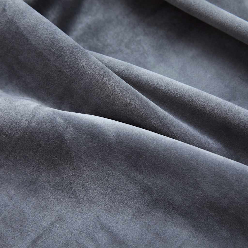 vidaXL Draperii opace cu inele, 2 buc., antracit, 140x225 cm, catifea vidaXL Draperii opace cu inele, 2 buc., antracit, 140x225 cm, catifea