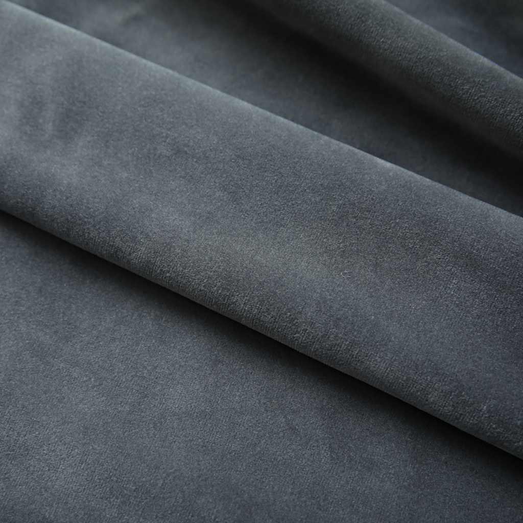 vidaXL Draperii opace cu cârlige, 2 buc., antracit, 140x245cm, catifea vidaXL Draperii opace cu cârlige, 2 buc., antracit, 140x245cm, catifea