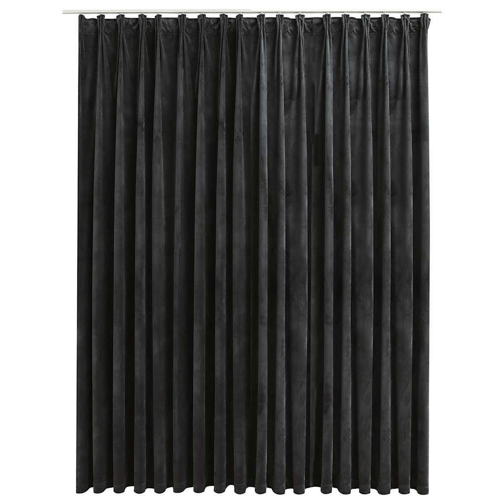 vidaXL Draperie opacă, antracit, 290 x 245 cm, catifea, cu cârlige vidaXL Draperie opacă, antracit, 290 x 245 cm, catifea, cu cârlige