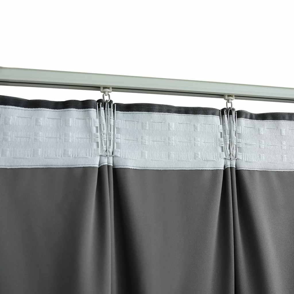 vidaXL Draperie opacă, antracit, 290 x 245 cm, catifea, cu cârlige vidaXL Draperie opacă, antracit, 290 x 245 cm, catifea, cu cârlige