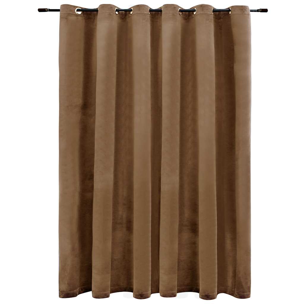 vidaXL Draperie opacă cu inele metalice, bej, 290 x 245 cm, catifea vidaXL Draperie opacă cu inele metalice, bej, 290 x 245 cm, catifea