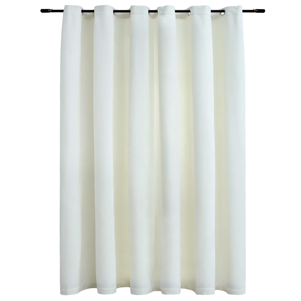 vidaXL Draperie opacă, crem, 290x245 cm, catifea, inele metalice vidaXL Draperie opacă, crem, 290x245 cm, catifea, inele metalice