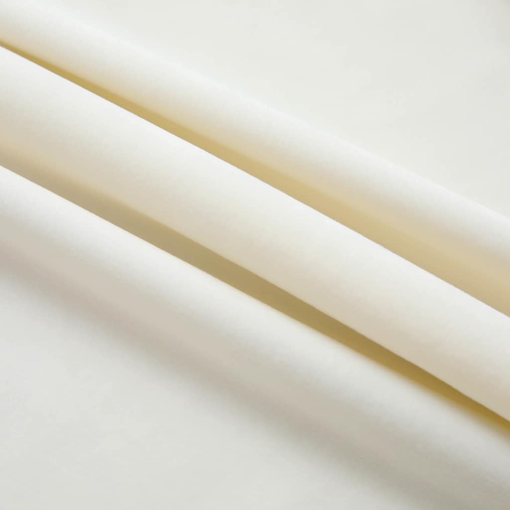 vidaXL Draperii opace cu cârlige, 2 buc., crem, 140x175 cm, catifea vidaXL Draperii opace cu cârlige, 2 buc., crem, 140x175 cm, catifea