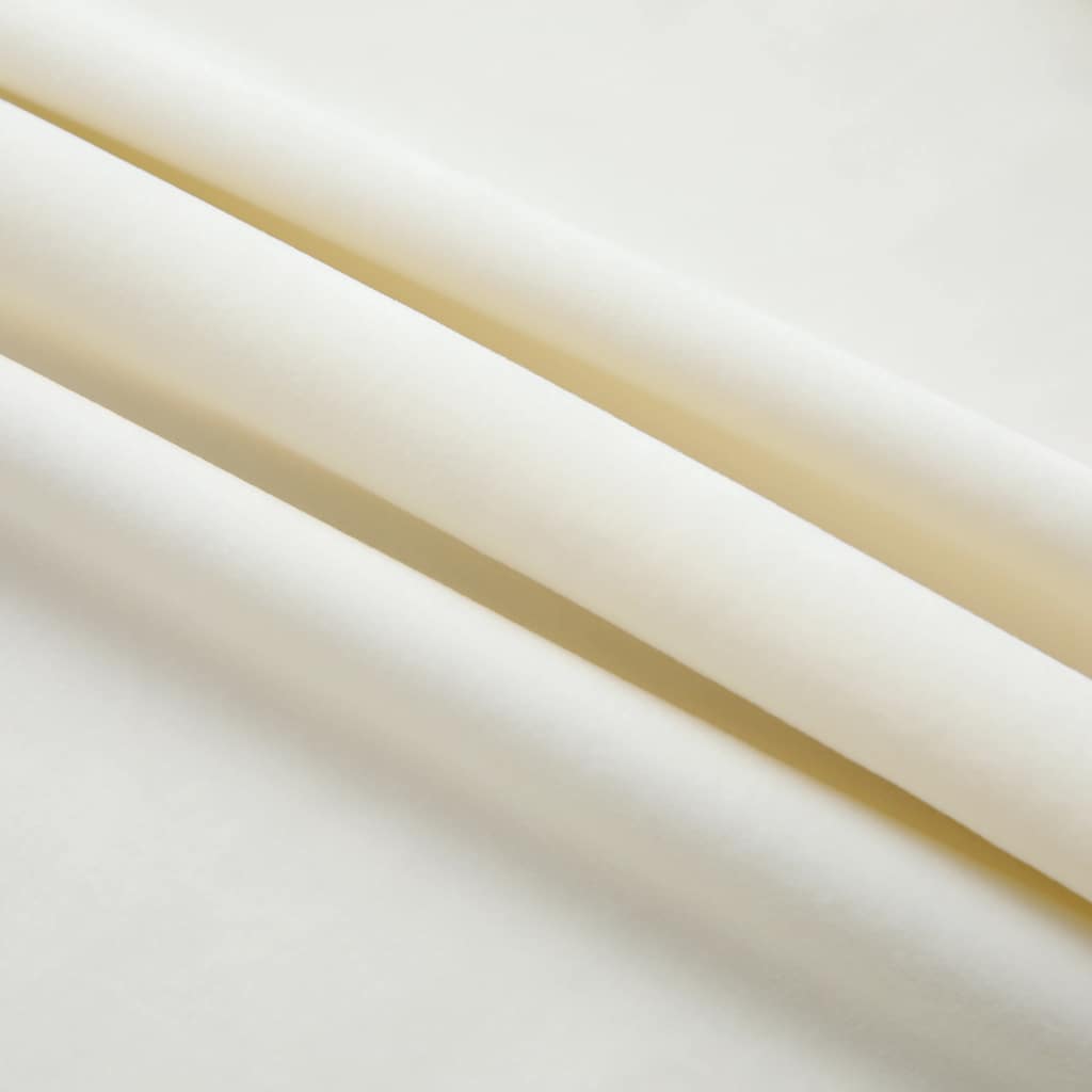 vidaXL Draperii opace cu cârlige, 2 buc., crem, 140x225 cm, catifea vidaXL Draperii opace cu cârlige, 2 buc., crem, 140x225 cm, catifea