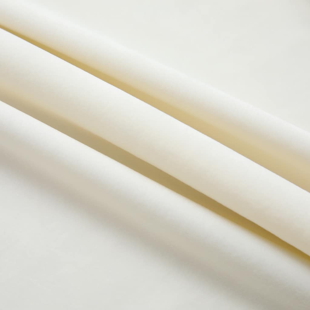 vidaXL Draperii opace, 2 buc., crem, 140x245 cm, catifea, cu cârlige
