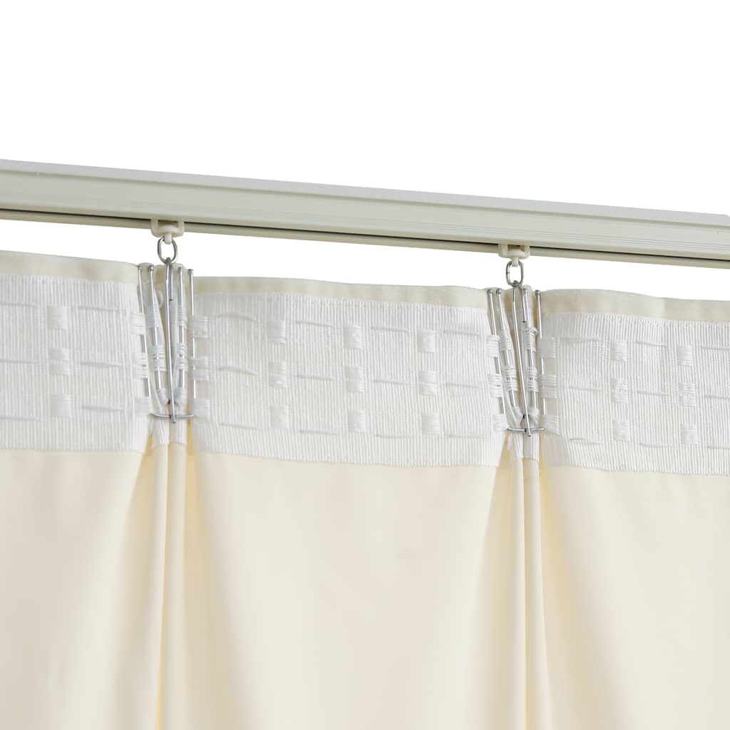 vidaXL Draperii opace, 2 buc., crem, 140x245 cm, catifea, cu cârlige