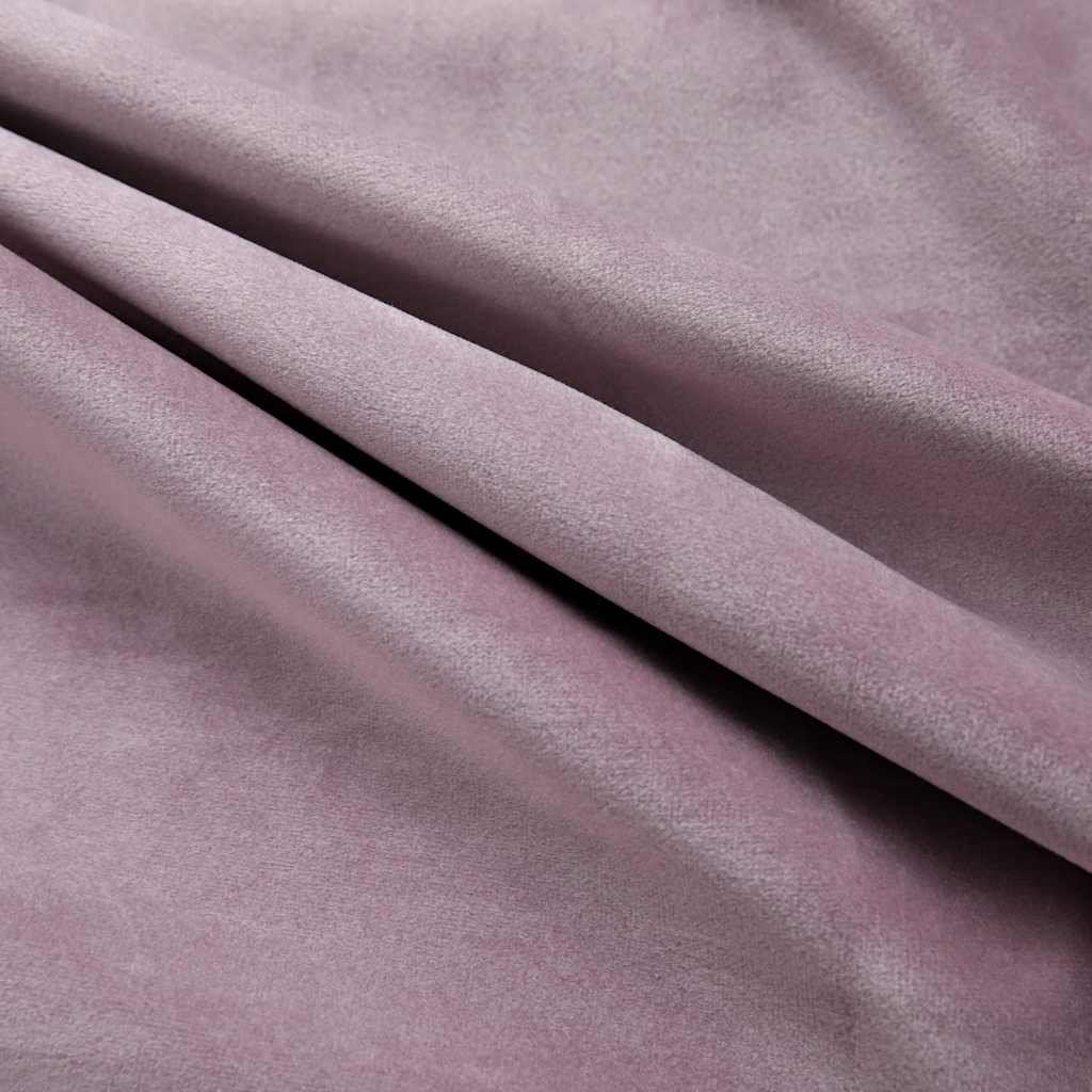 vidaXL Draperii opace cu inele, 2 buc., roz antic, 140x245 cm, catifea