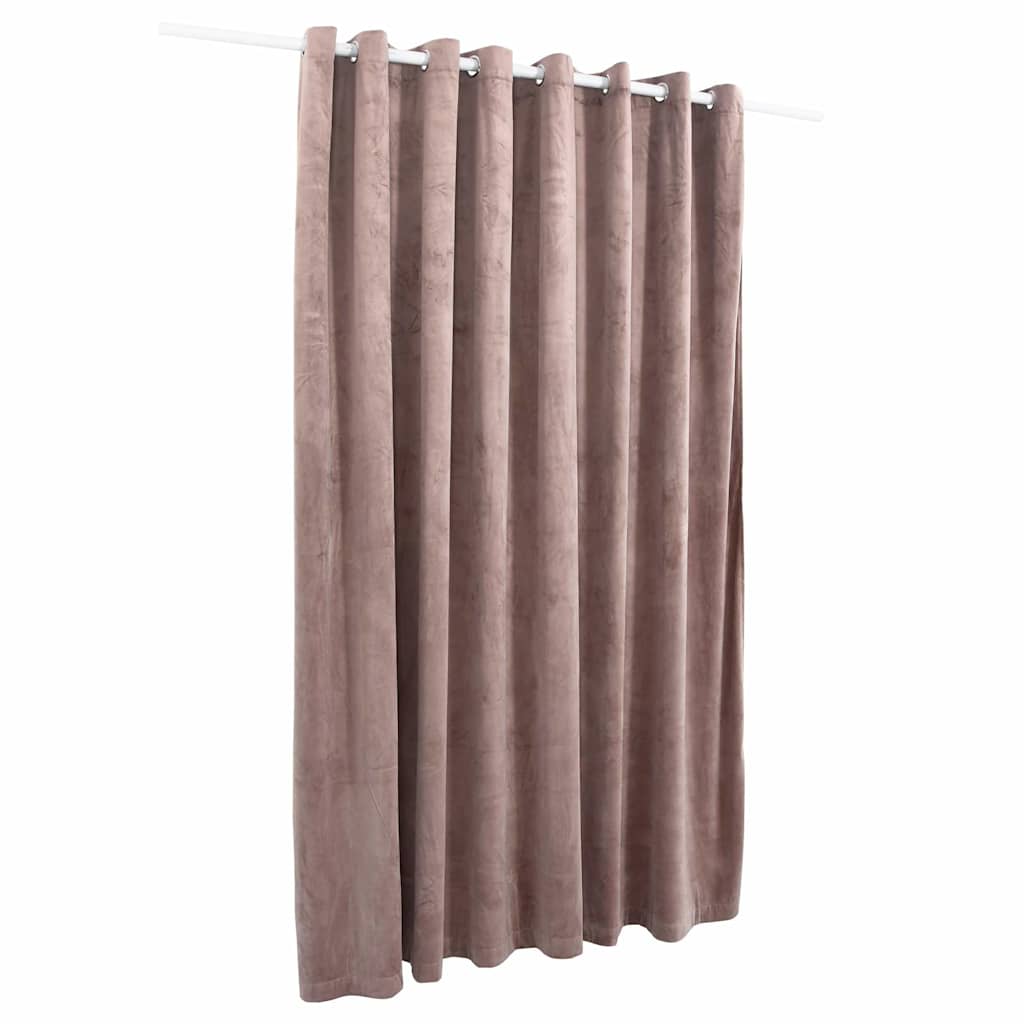 vidaXL Draperie opacă roz antichizat 290x245 cm catifea inele metalice vidaXL Draperie opacă roz antichizat 290x245 cm catifea inele metalice