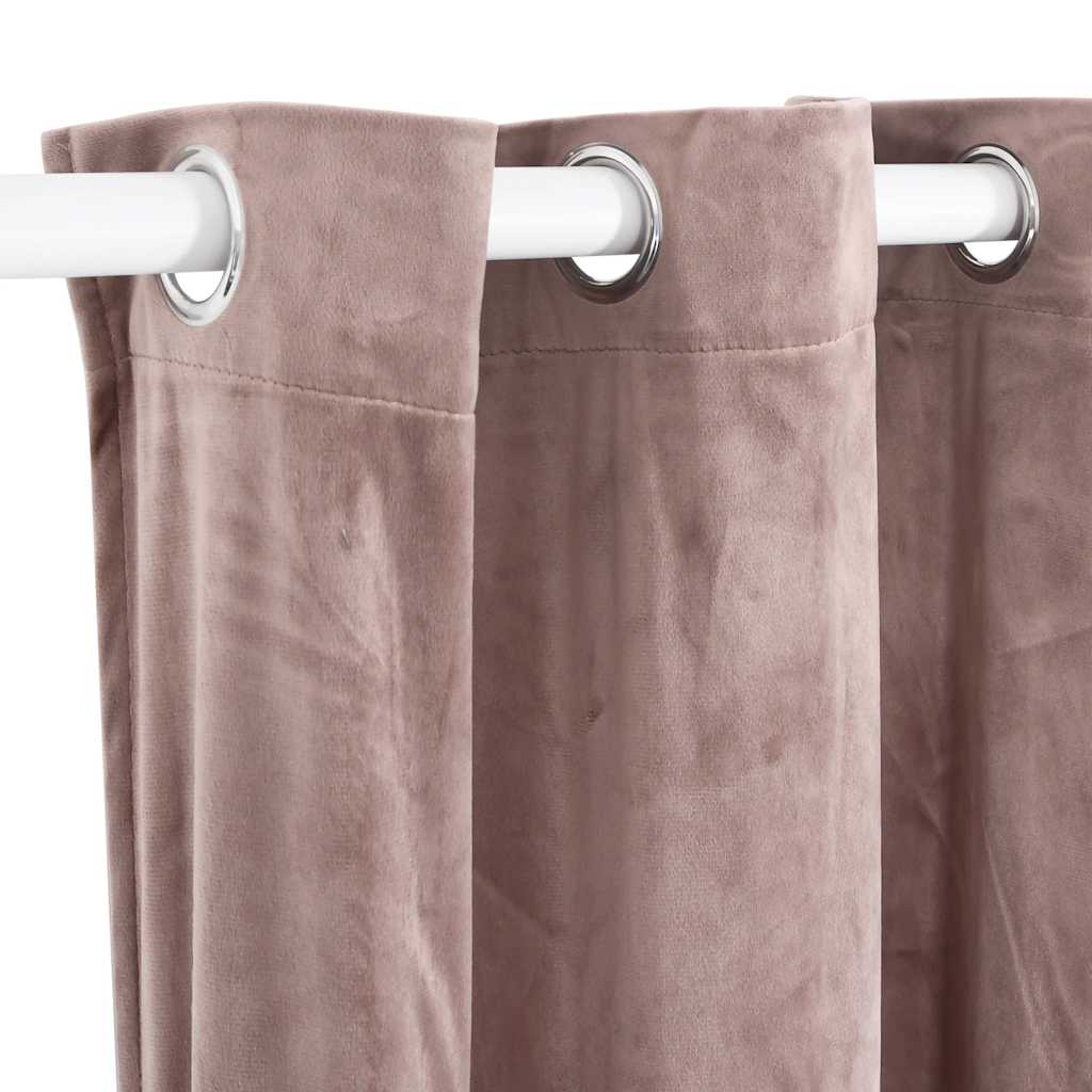vidaXL Draperie opacă roz antichizat 290x245 cm catifea inele metalice vidaXL Draperie opacă roz antichizat 290x245 cm catifea inele metalice