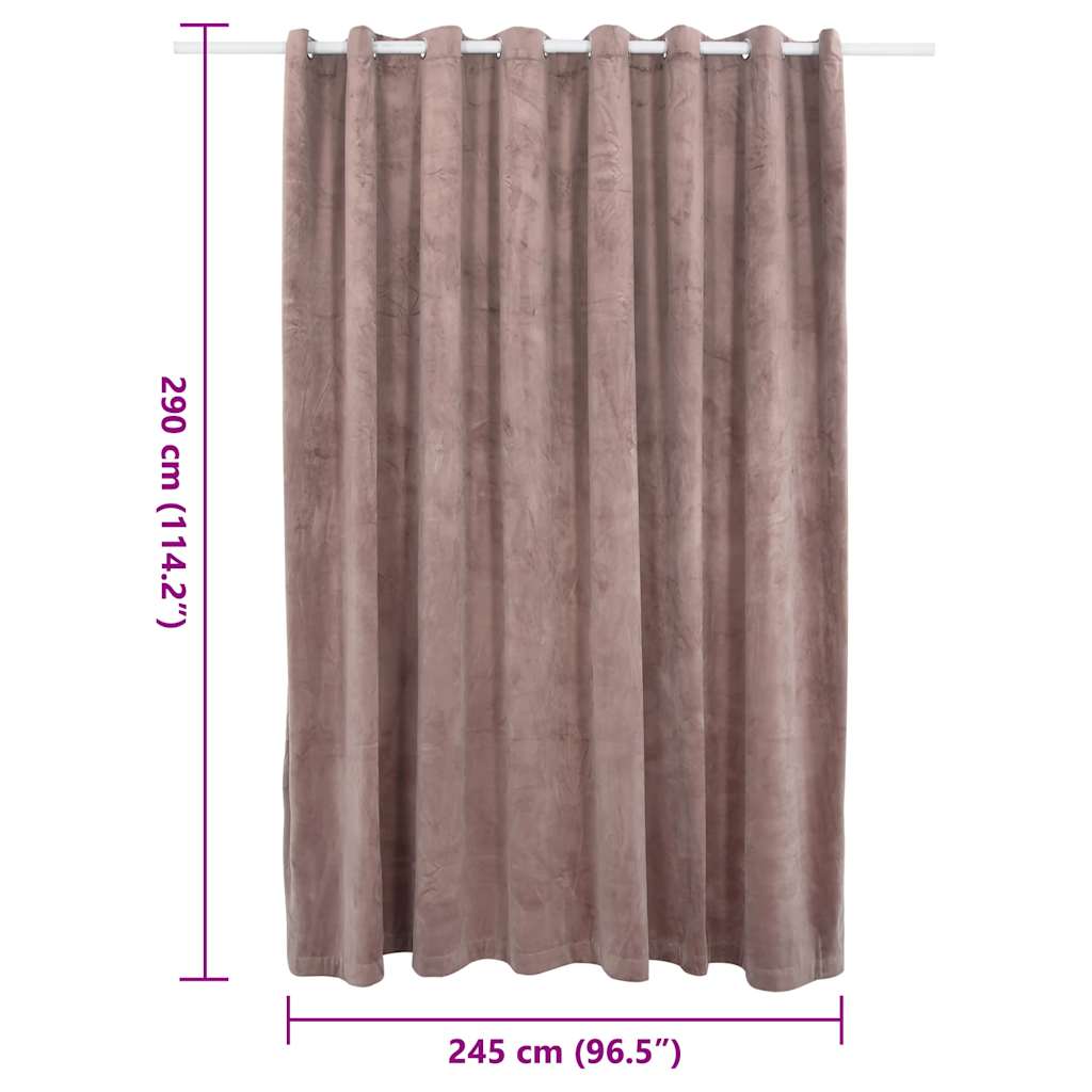 vidaXL Draperie opacă roz antichizat 290x245 cm catifea inele metalice vidaXL Draperie opacă roz antichizat 290x245 cm catifea inele metalice