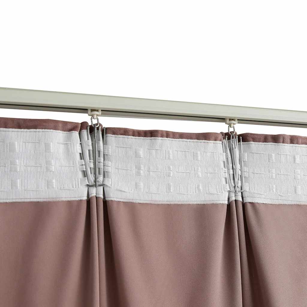 vidaXL Draperii opace 2 buc. roz antichizat 140x175 cm catifea cârlige vidaXL Draperii opace 2 buc. roz antichizat 140x175 cm catifea cârlige