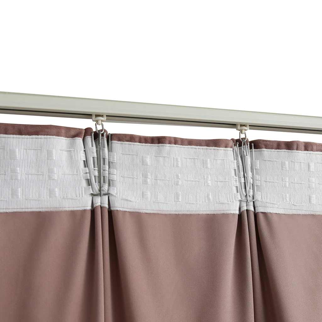 vidaXL Draperie opacă, roz antichizat, 290x245 cm, catifea, cu cârlige vidaXL Draperie opacă, roz antichizat, 290x245 cm, catifea, cu cârlige